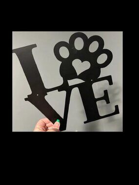 Pet Love Black Metal Wall Decor
